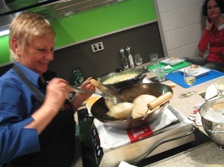 Adaline cooks poories: 