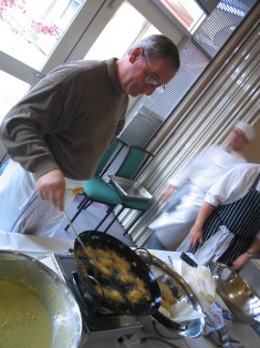 radhacaran cooks pakoras: