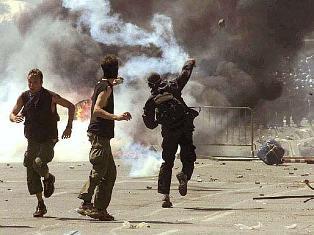 violent protest: 